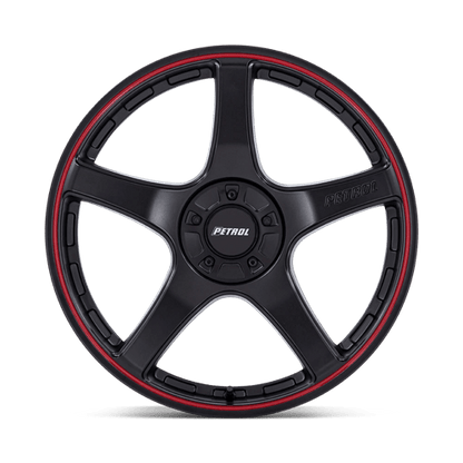 Petrol PE003 P2E Matte Black W/ Red Lip 19x8 +35 5x112|5x120mm 74.1mm