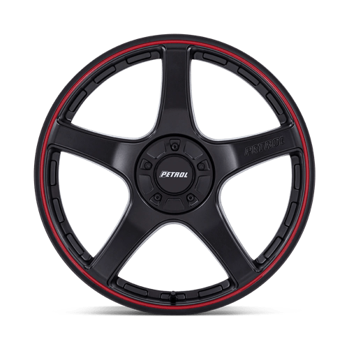 Petrol PE003 P2E Matte Black W/ Red Lip 17x8 +40 5x110|5x115mm 72.6mm