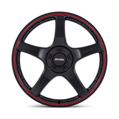 Petrol PE003 P2E Matte Black W/ Red Lip 18x8 +40 5x110|5x115mm 72.6mm