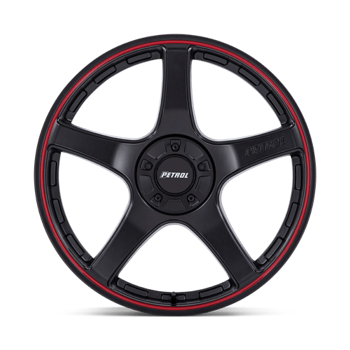 Petrol PE003 P2E Matte Black W/ Red Lip 17x8 +35 Custom 72.6mm