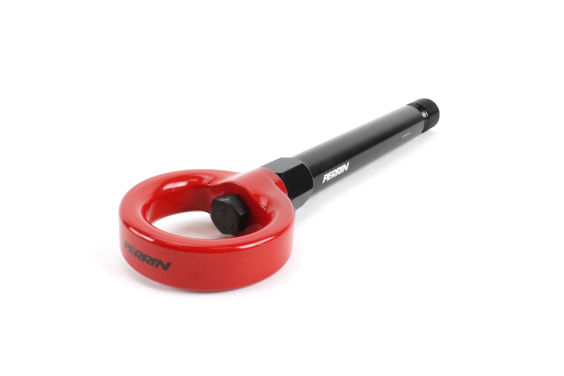Red rear tow hook for 2017-2021 Civic SI and Civic Type R hatchbacks, designed for performance and durability.