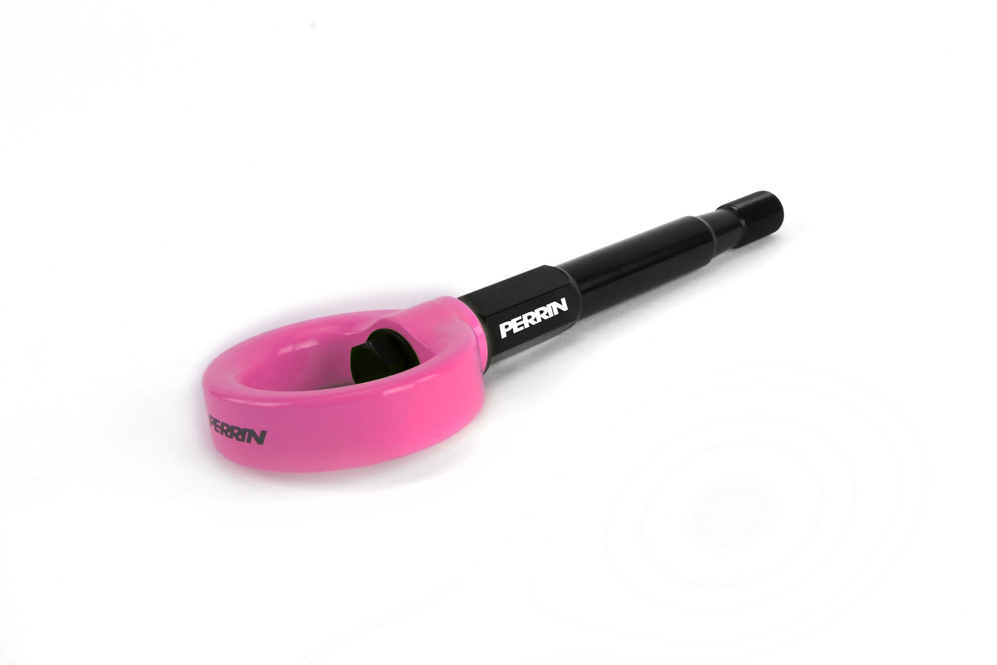 Rear tow hook for 2022-2025 WRX and Crosstrek, featuring a durable design with a pink attachment and black shaft.
