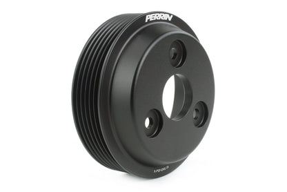 Water pump pulley for 2015-2021 WRX, Forester XT, Impreza, and Crosstrek, designed for enhanced performance and durability.