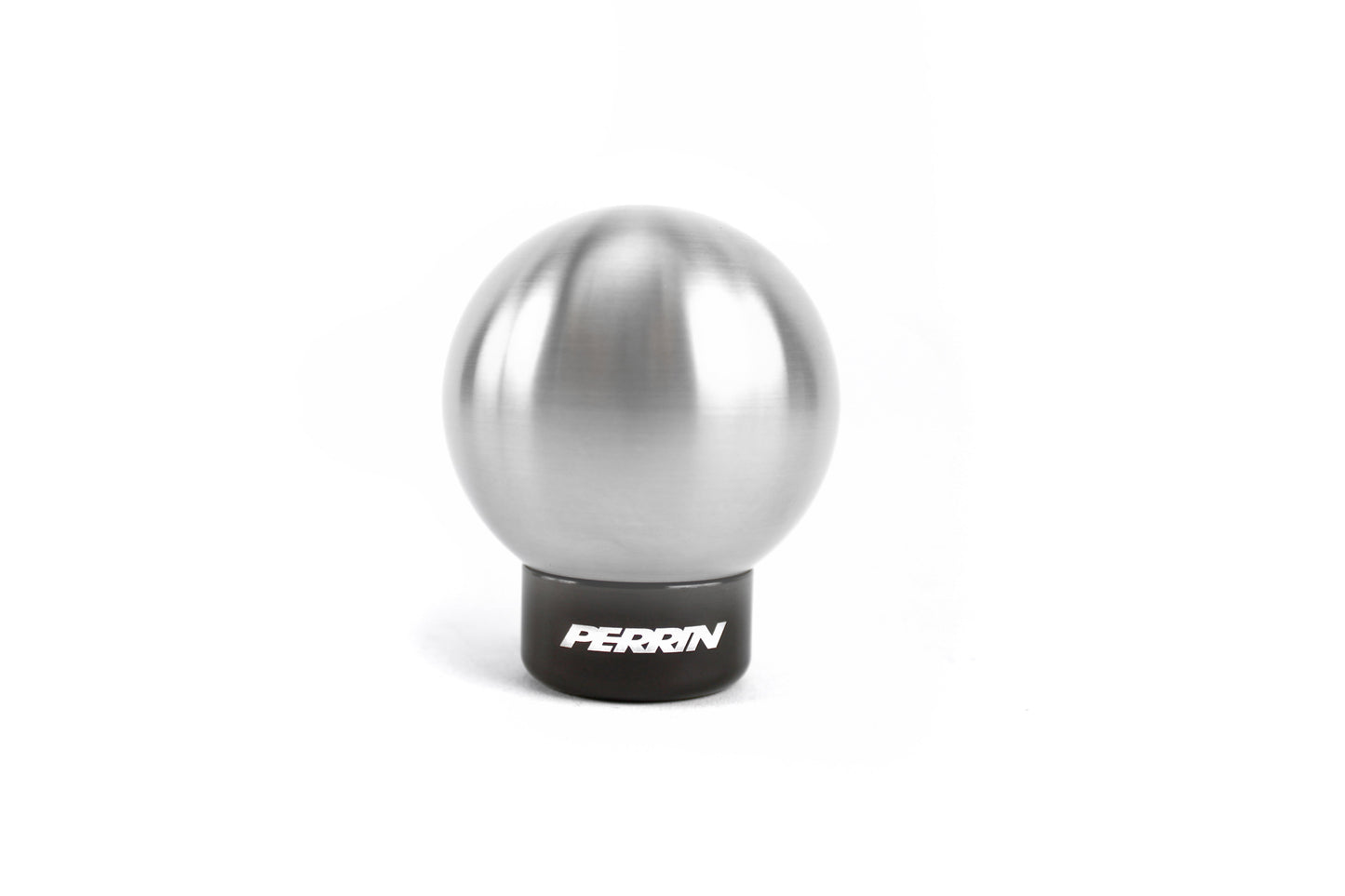 Perrin shift knob for manual transmission 2013-2025 BRZ, FR-S, 86, GR86 with a sleek silver design and black base.
