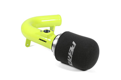 PERRIN neon yellow cold air intake for 2022-2025 WRX with foam filter - CNC aluminum construction.