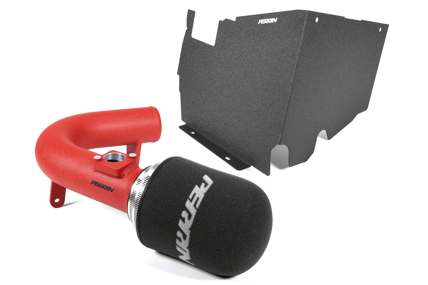 PERRIN red cold air intake with heatshield for 2022-2025 WRX - complete kit with foam filter.