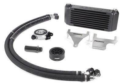 Oil cooler full kit for 2002-2014 WRX, including cooler, hoses, fittings, and mounting hardware.