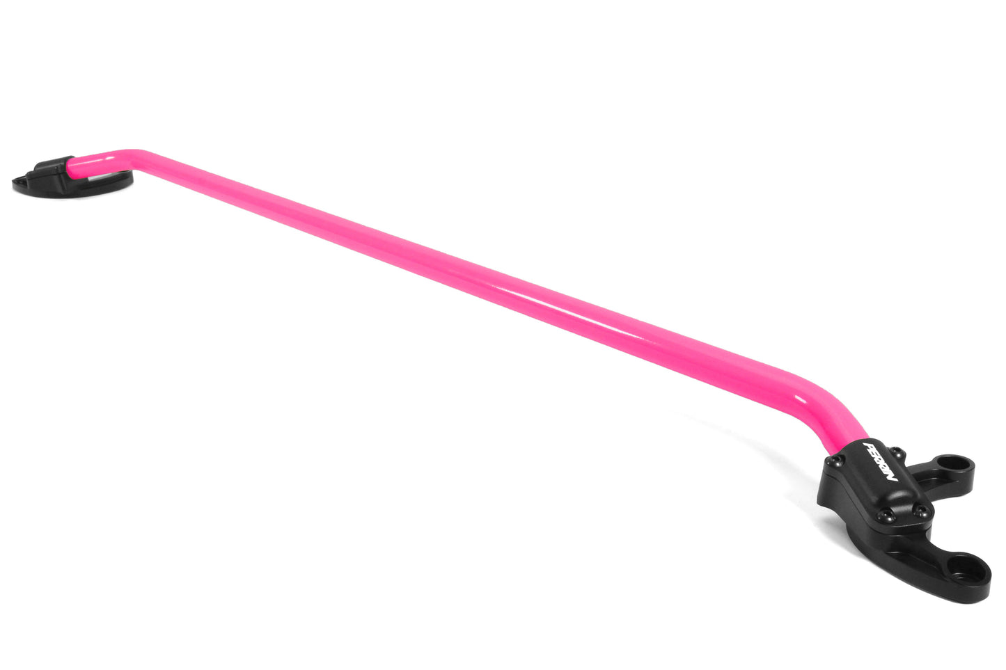 PERRIN hyper pink front strut tower brace for 2022-2025 WRX - 4130 Cro-Moly tubing with aluminum feet.