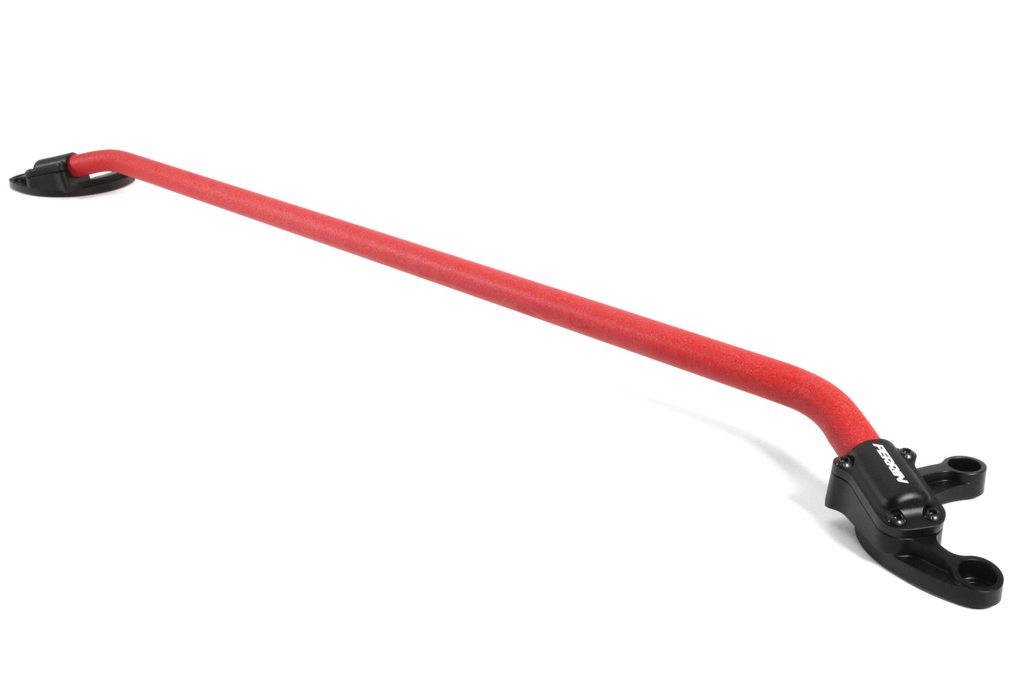 PERRIN red front strut tower brace for 2022-2025 WRX - 4130 Cro-Moly tubing with aluminum feet.