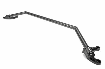 Front strut brace for 2008-2021 Subaru WRX, STI, Forester, Legacy, Outback, Crosstrek, and Impreza for improved handling.