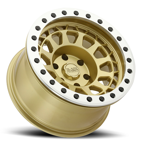 Black Rhino PRIMM BEADLOCK Matte Gold W/ Machined Ring 17x8.5 -38 5x114.3mm 71.5mm