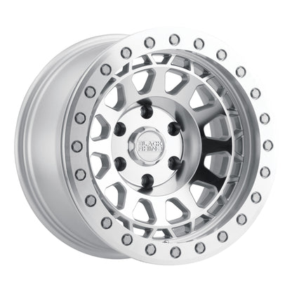 Black Rhino PRIMM BEADLOCK Silver W/ Mirror Face Mach Rg 17x8.5 -38 5x127mm 71.5mm
