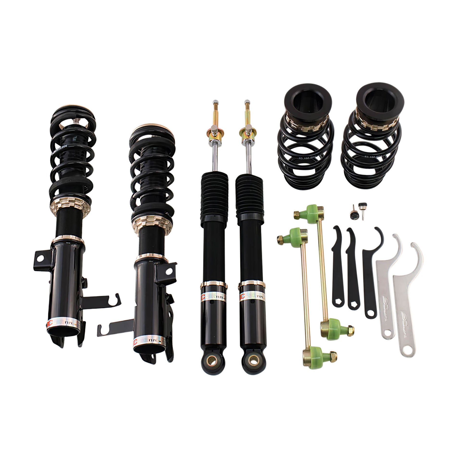 BC Racing BR Series coilovers on white background
