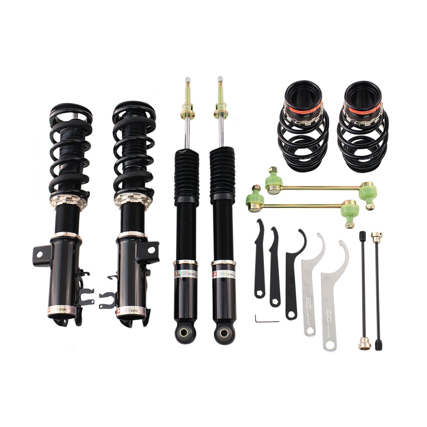 BC Racing BR Series coilovers on white background