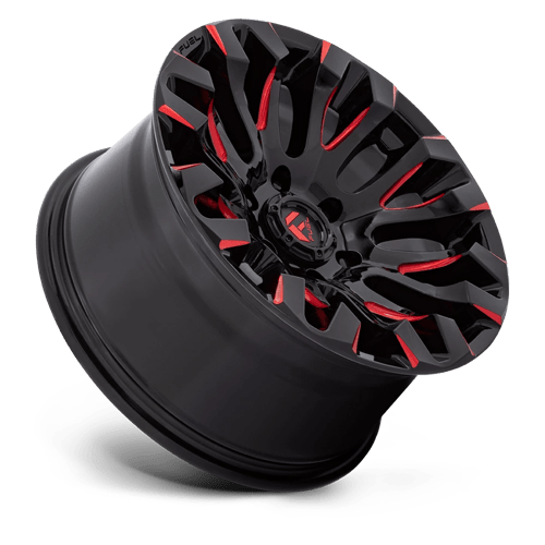 Fuel Offroad D829 QUAKE Gloss Black Milled Red Tint 18x9 +1 6x139.7mm 106.1mm