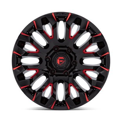 Fuel Offroad D829 QUAKE Gloss Black Milled Red Tint 18x9 +1 6x139.7mm 106.1mm