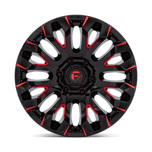 Fuel Offroad D829 QUAKE Gloss Black Milled Red Tint 18x9 +1 6x135mm 87.1mm