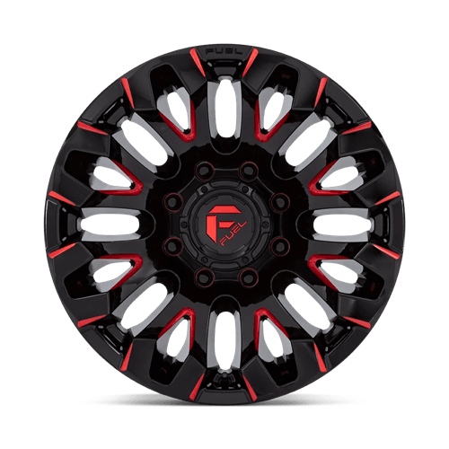 Fuel Offroad D829 QUAKE Gloss Black Milled Red Tint 18x9 +1 8x180mm 124.2mm