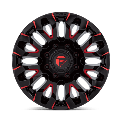 Fuel Offroad D829 QUAKE Gloss Black Milled Red Tint 18x9 +1 8x180mm 124.2mm
