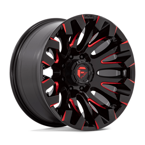 Fuel Offroad D829 QUAKE Gloss Black Milled Red Tint 20x10 -18 8x165.1mm 125.1mm