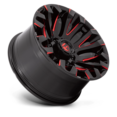Fuel Offroad D829 QUAKE Gloss Black Milled Red Tint 20x10 -18 8x180mm 124.2mm