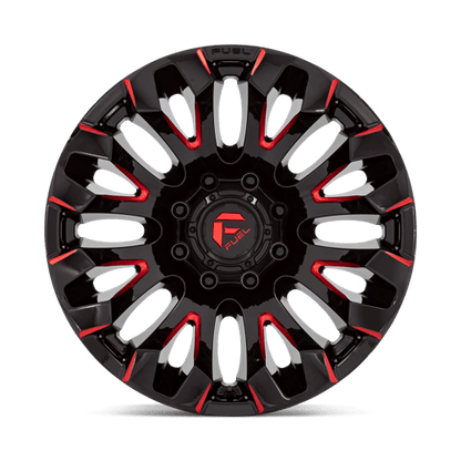 Fuel Offroad D829 QUAKE Gloss Black Milled Red Tint 20x10 -18 8x170mm 125.1mm