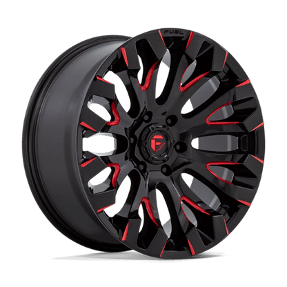 Fuel Offroad D829 QUAKE Gloss Black Milled Red Tint 20x9 +1 6x139.7mm 106.1mm