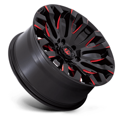 Fuel Offroad D829 QUAKE Gloss Black Milled Red Tint 20x9 +1 6x139.7mm 106.1mm