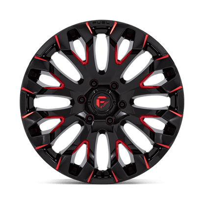 Fuel Offroad D829 QUAKE Gloss Black Milled Red Tint 20x9 +1 6x135mm 87.1mm