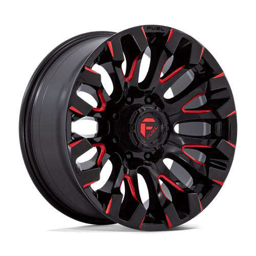 Fuel Offroad D829 QUAKE Gloss Black Milled Red Tint 20x9 +1 8x165.1mm 125.1mm