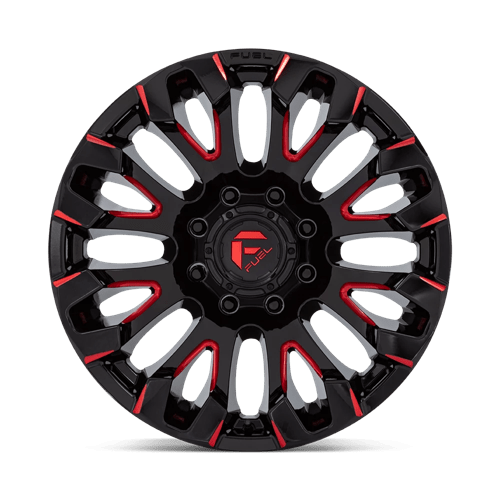 Fuel Offroad D829 QUAKE Gloss Black Milled Red Tint 20x9 +1 8x165.1mm 125.1mm