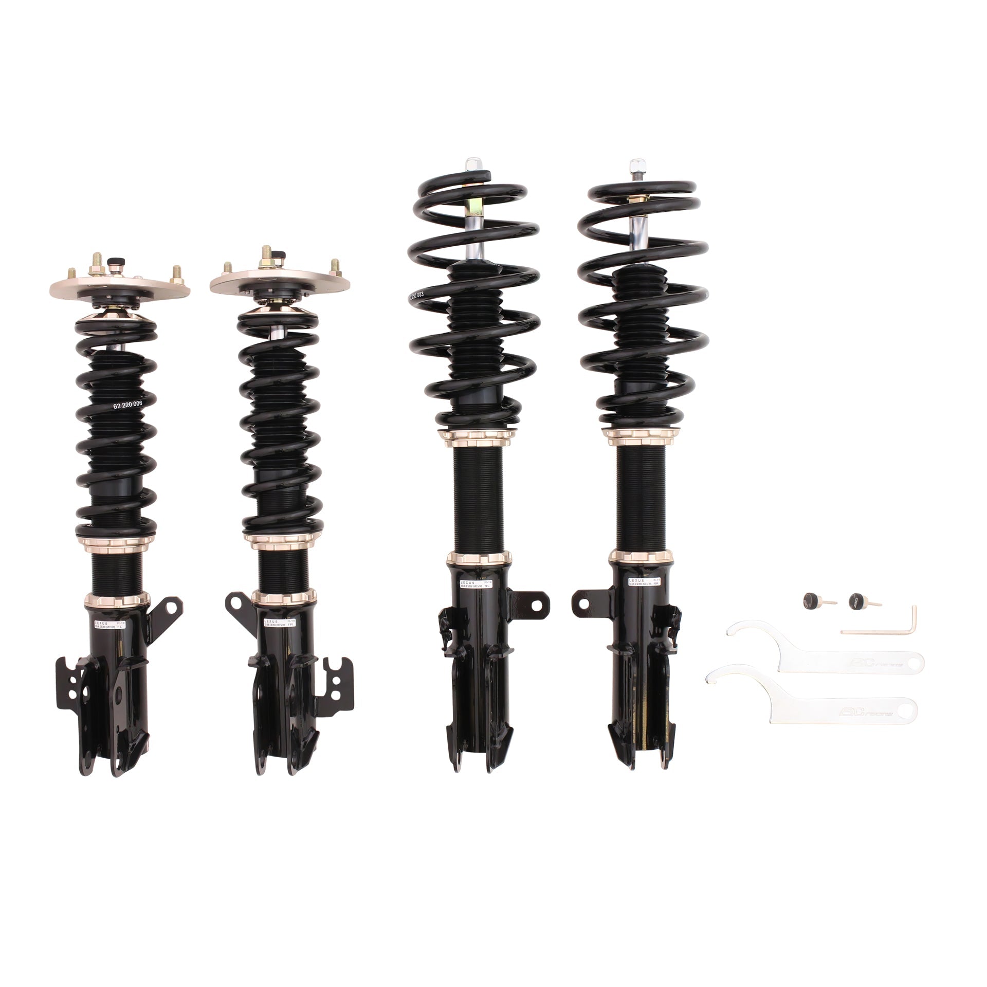 BC Racing BR Series coilovers on white background