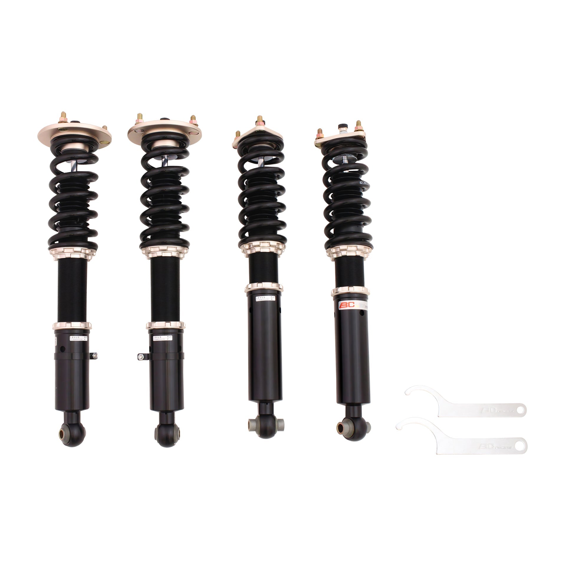 BC Racing BR Series coilovers on white background