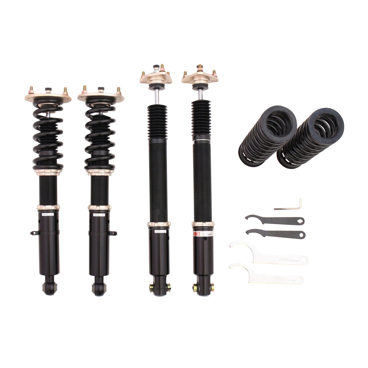 BC Racing BR Series coilovers on white background