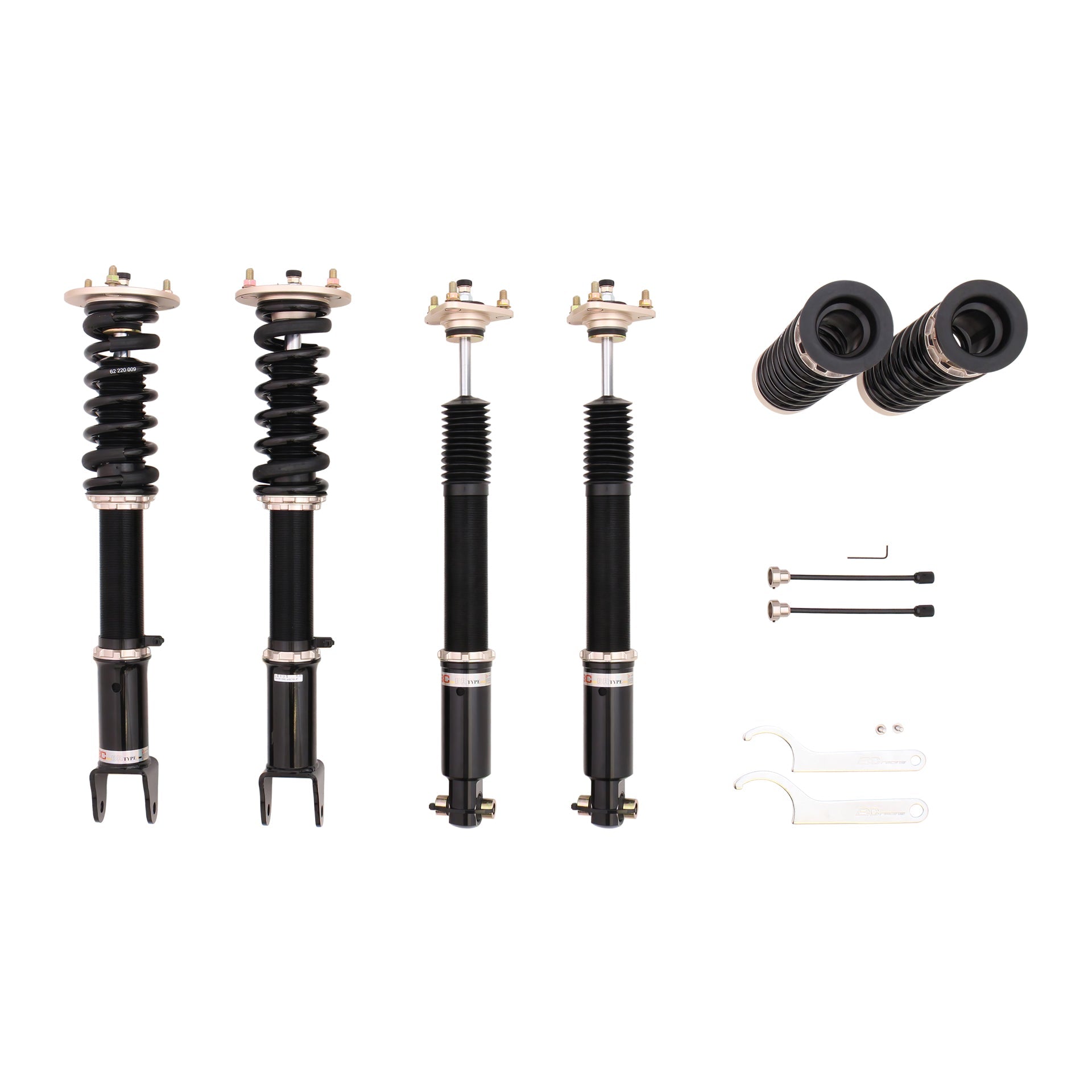 BC Racing BR Series coilovers on white background