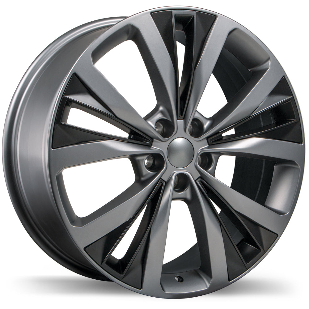 Replika R201 Matte Gunmetal with Matte Black Inserts 20x8.5 +45 5x108mm 63.4mm
