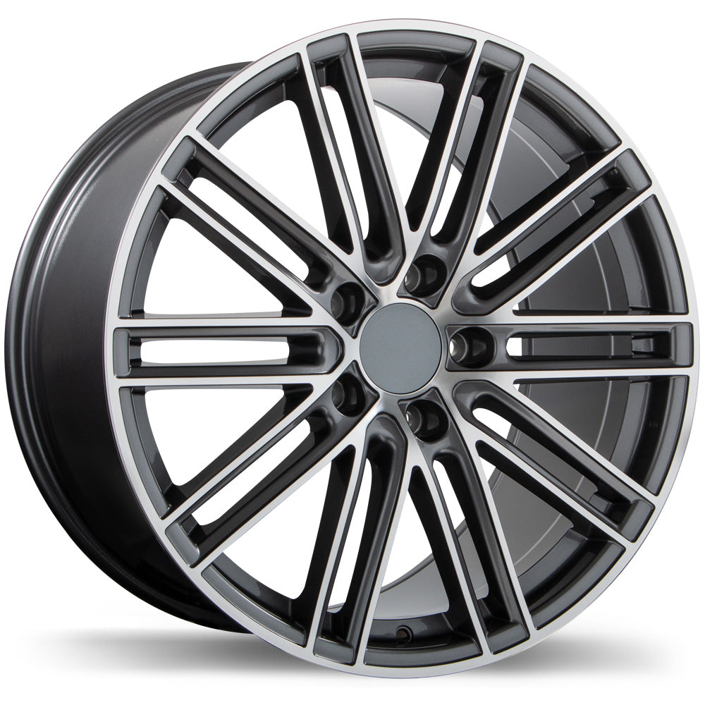 Replika R206 Gloss Gunmetal with Machined Face 20x8.5 +50 5x130mm 71.6mm