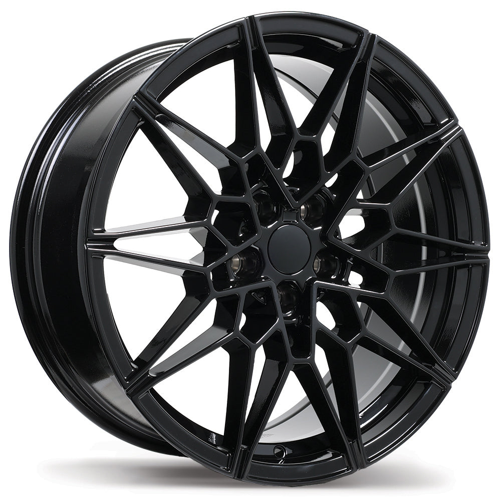 Replika R266 Gloss Black 19x8 +25 5x112mm 66.6mm
