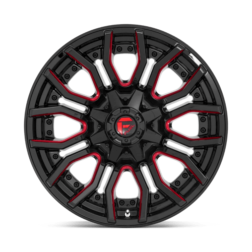 Fuel Offroad D712 RAGE Gloss Black Red Tinted Clear 20x10 -18 8x180mm 124.2mm