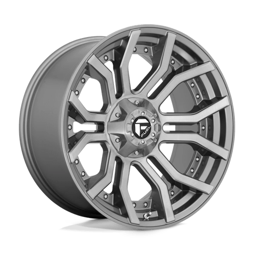Fuel Offroad D713 RAGE PLATINUM Brushed Gun Metal Tinted Clear 24x12 -44 5x127|5x139.7mm 87.1mm