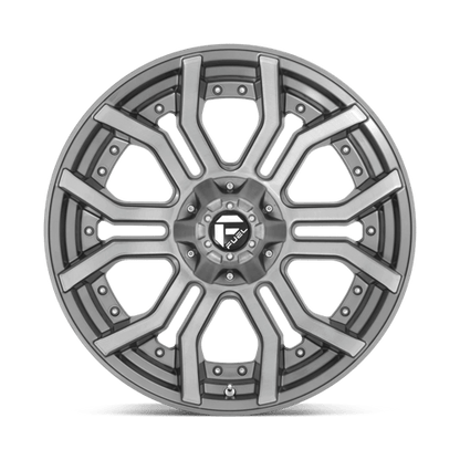 Fuel Offroad D713 RAGE PLATINUM Brushed Gun Metal Tinted Clear 22x10 -18 6x135|6x139.7mm 106.1mm