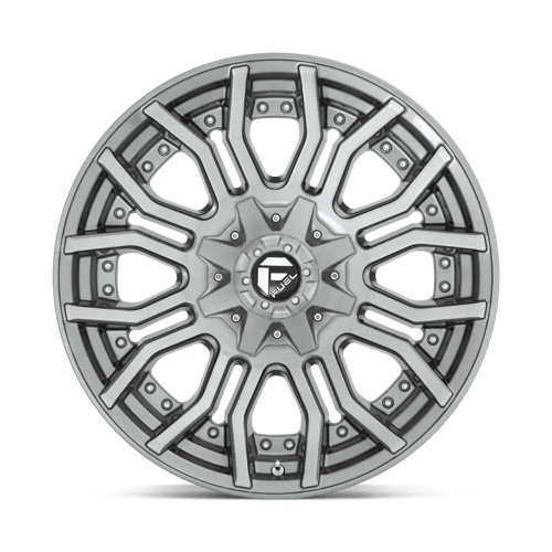 Fuel Offroad D713 RAGE PLATINUM Brushed Gun Metal Tinted Clear 20x10 -18 8x180mm 124.2mm