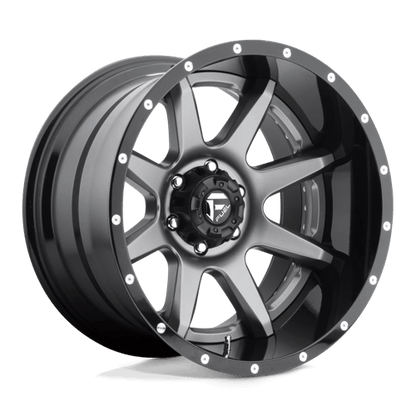 Fuel Offroad D238 RAMPAGE Matte Gun Metal Black Lip 22x14 -70 5x127mm 78.1mm - 2 PIECE
