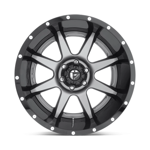 Fuel Offroad D238 RAMPAGE Matte Gun Metal Black Lip 22x14 -70 5x127mm 78.1mm - 2 PIECE