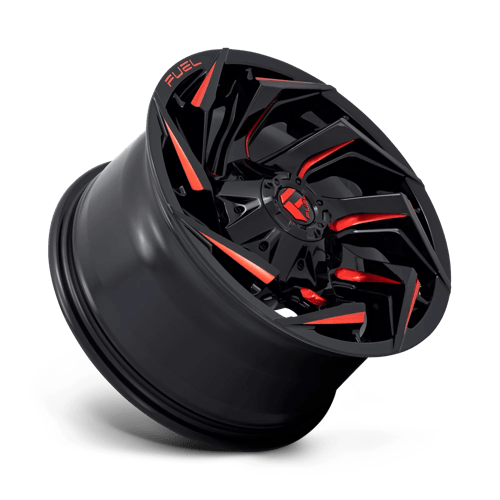 Fuel Offroad D755 REACTION Gloss Black Milled W/ Red Tint 20x9 +1 6x114.3|6x139.7mm 78.1mm