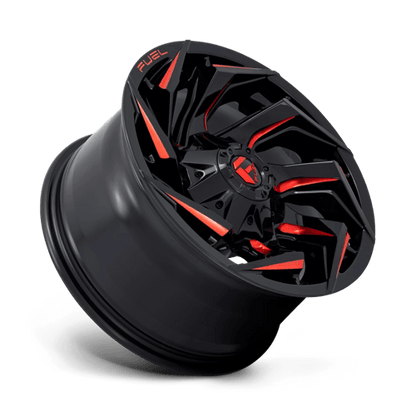 Fuel Offroad D755 REACTION Gloss Black Milled W/ Red Tint 20x9 +1 6x114.3|6x139.7mm 78.1mm