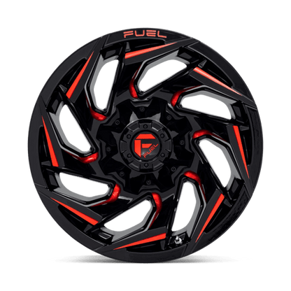 Fuel Offroad D755 REACTION Gloss Black Milled W/ Red Tint 20x9 +1 6x114.3|6x139.7mm 78.1mm