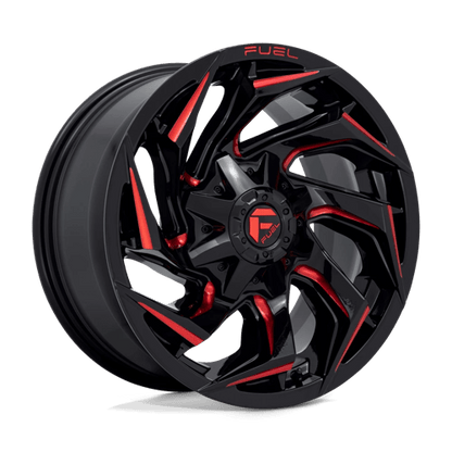Fuel Offroad D755 REACTION Gloss Black Milled W/ Red Tint 18x9 +1 6x135|6x139.7mm 106.1mm