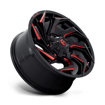 Fuel Offroad D755 REACTION Gloss Black Milled W/ Red Tint 20x9 +20 8x180mm 124.2mm