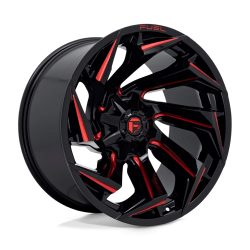 Fuel Offroad D755 REACTION Gloss Black Milled W/ Red Tint 22x12 -44 8x165.1mm 125.1mm
